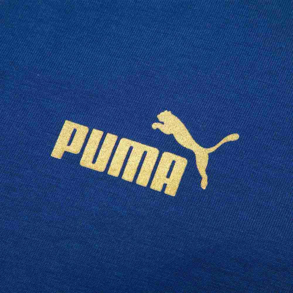 Puma Mcfc Cny Manchester City Rabbit Year Series Logo Letter Pattern Printed Round Neck Pullover Short Sleeve T-Shirt Men T-Shirts Dark-Navy 772350-23