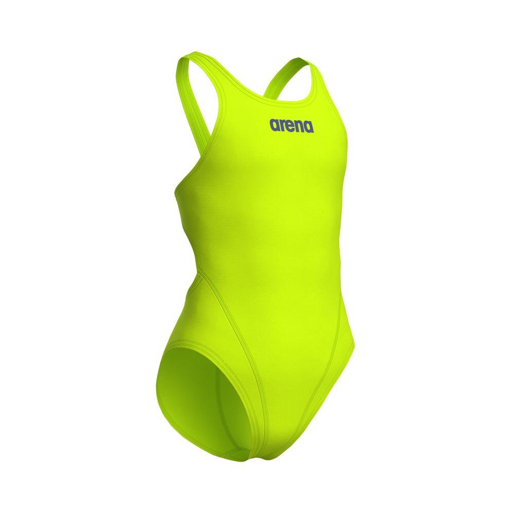Arena Stroje Pływackie Girl's Team Swimsuit Swim Tech Solid Artic Lime Future Dusk 004764/688 140 (10-11)