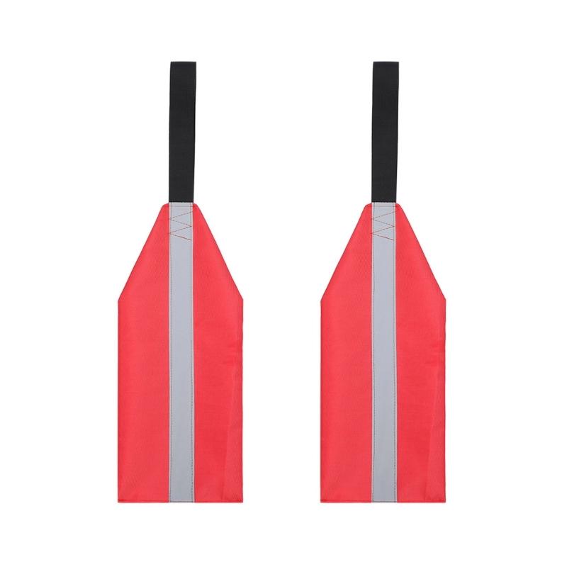 2 Bright Red  Warning Flags with Reflective for Boats  and Outdoor