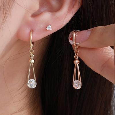 Golden Teardrop Shaped Long Earrings For Women, Featuring a Cold And Aloof European And American Personality As a Jewelry Gift