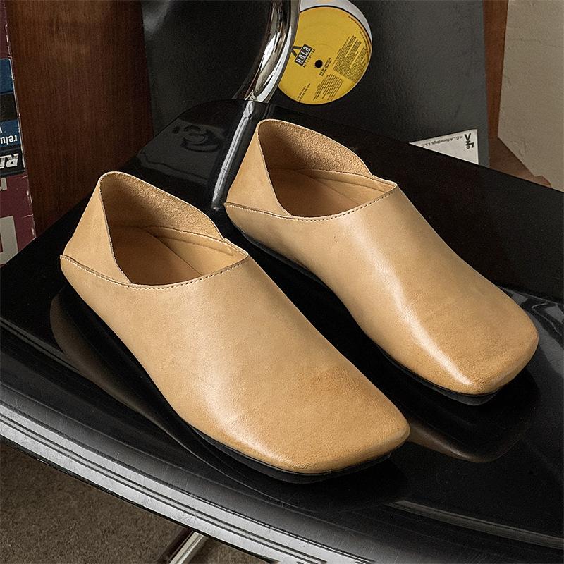2025 dark retro single shoes couple comfortable casual shoes one pedal lazy shoes 14712-24712-X