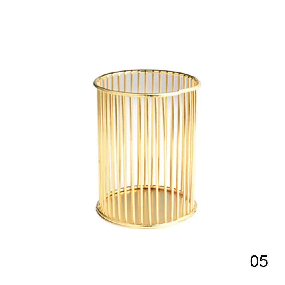 Metal Mesh Square Desktop Pencil Holder Makeup Sorting Storage Organizer Black Silver Gold Holder Stationery Supplies Basket