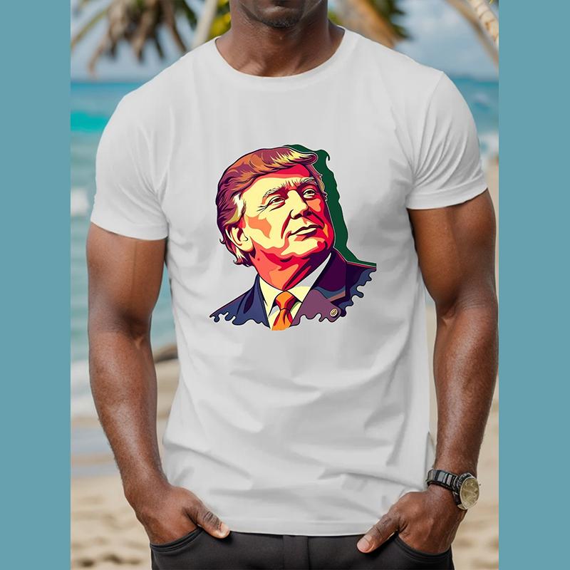 Herremote Trump Donald Trump Supporter 3D-trykk T-skjorte Mote O-hals Kortermet Casual Herre T-skjorter