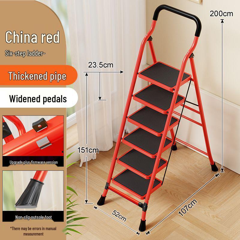 Folding Handrail Ladder with Extra Wide Pedals for Interior Use