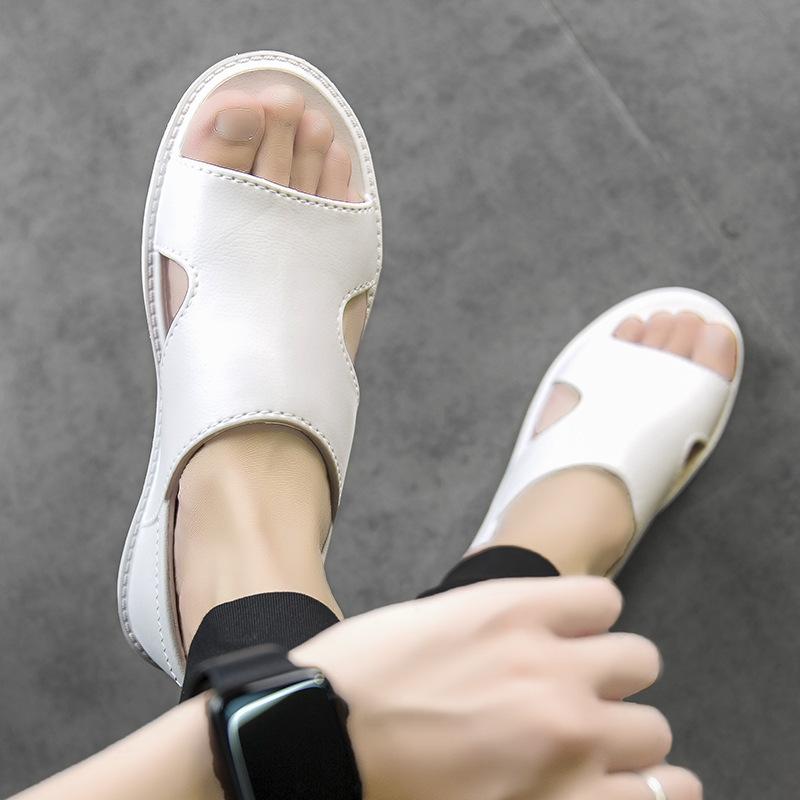 Men's Summer Sandals  New Fashion Casual Roman Leather Wear Outdoor Personality Dual-use Driving Slippers Sandals for Men