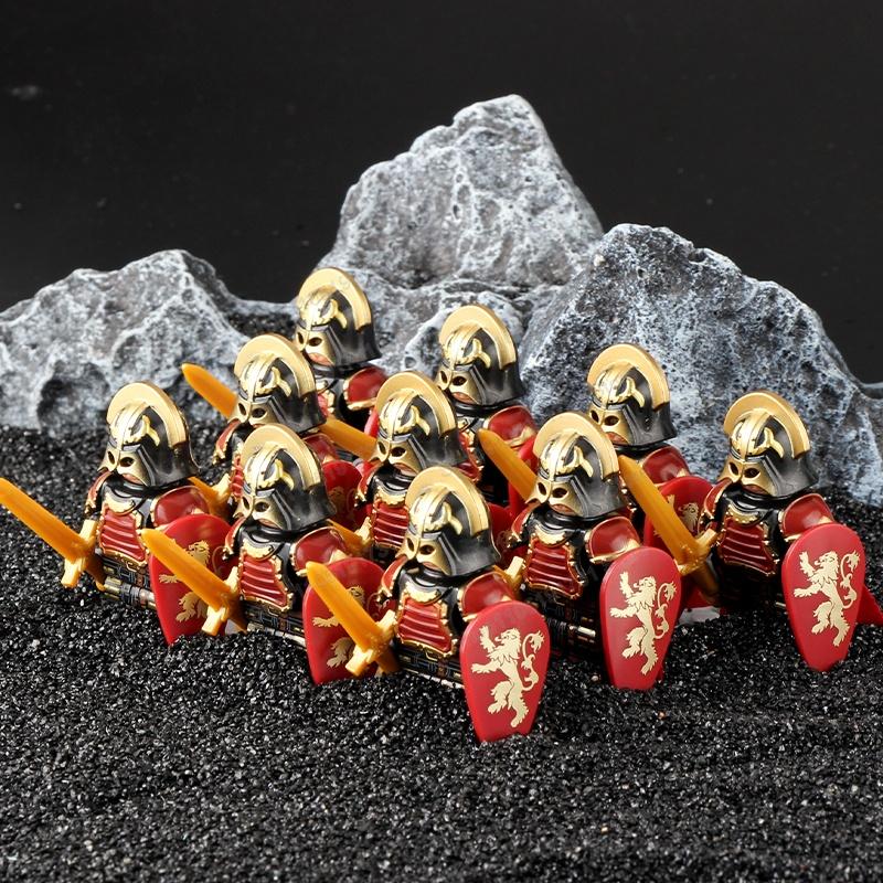 Blocs de Construction Soldats Croisés Militaires Médiévaux Château Chevaliers Hospitaliers Chevaliers Teutoniques Casque de Guerrier Briques Jouet DT8901