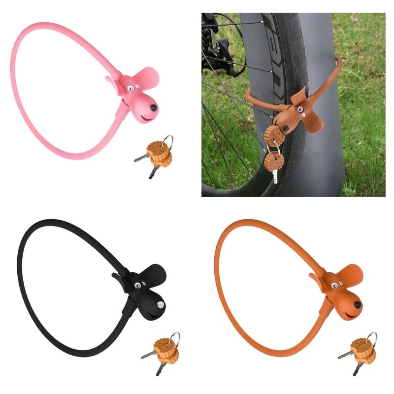 Light Weight Antitheft Portable Bicycles Lock Creative Biscuits Dog Road Bike Rings Lock Cycling Accessories