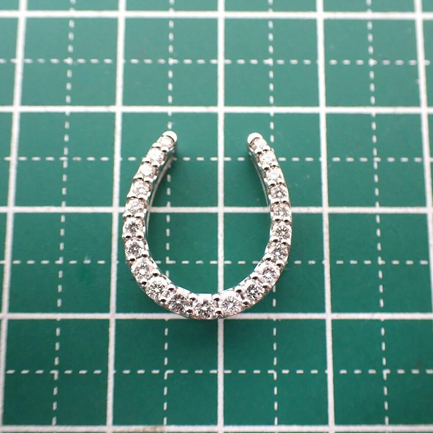 [Brukt] Pt900 Diamant Hestesko Anheng Topp / j59-6