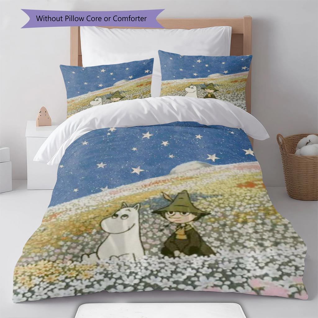 Set Copripiumino Trapuntato con Fantasia Cartone Animato Federa Decorazione per la Casa Regalo di Compleanno (1 * copripiumino + 2 * federa, senza nucleo)