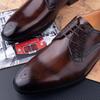 Fashion Luxury Mens Leather Shoes Fashions Genuine Leather Elegant Dress Derby Formal Shoe Casual Business Party Leather Shoes Coffee