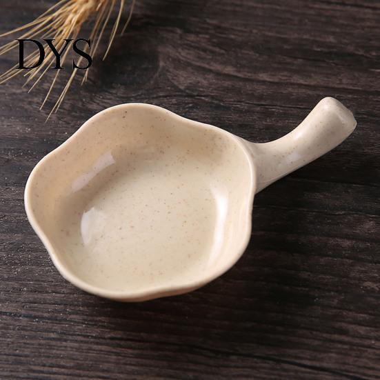 Dish Seasoning Plate Flower Shape with Handle Small Floral Size Plates Serving Saucers Bowl for Sauce