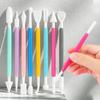 8-Piece Children's Soft Pottery & Clay Sculpting Set with Double-Ended Embossing Tools for Cake and Chocolate Carving.