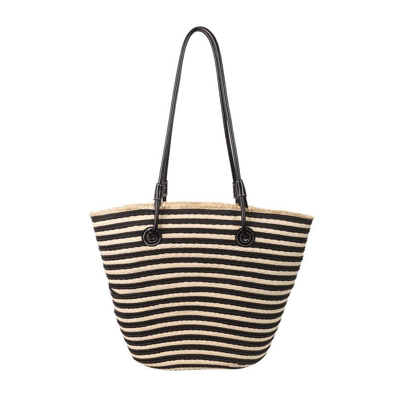 Fashion Straw Woven Large-capacity Bag Women's Spring and Summer New Woven Shoulder Bag Beach Travel Photo Tote Bag
