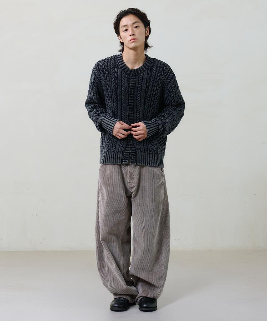 Knouun Faded Cable Knit (Black)