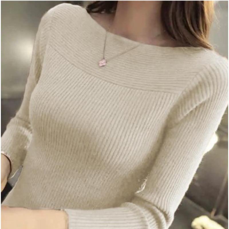 Autumn Winter O Neck Pullover Sweater Knitted Women Fashion Bottoming Shirt New Casual Long Sleeve Knitwear Versatile Tops Solid Color Simple Clothing