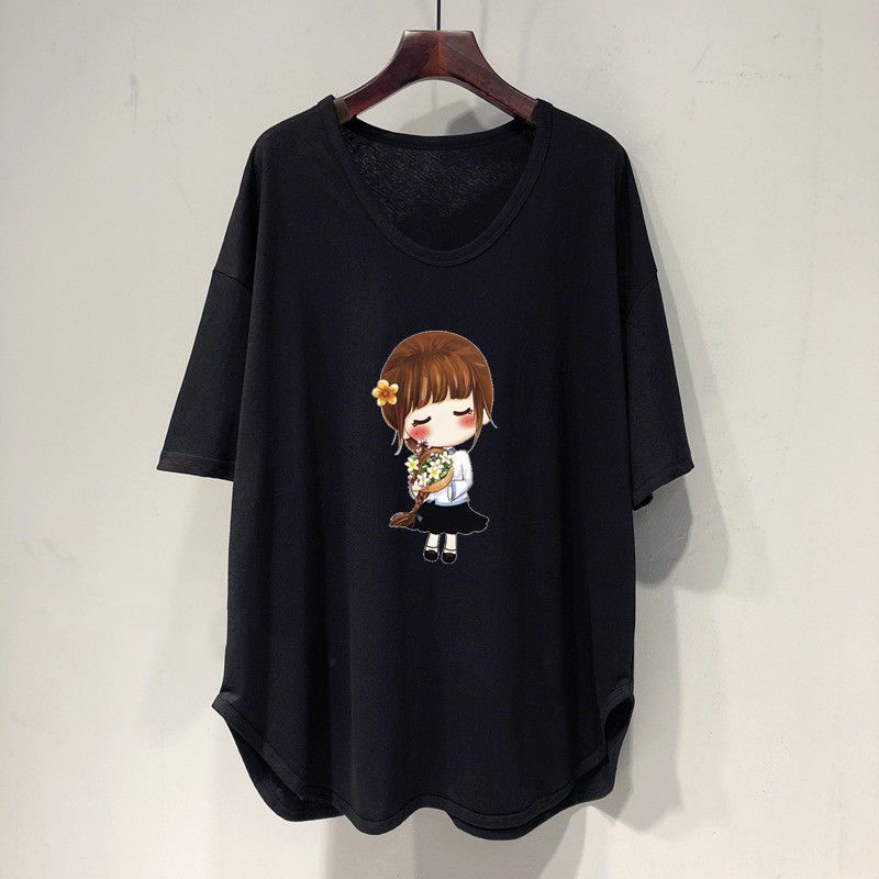 Plus Size 4XL 150kg Summer Basic Soft T-Shirt for Women Daily Casual O-Neck Loose Sweet Tops Tees