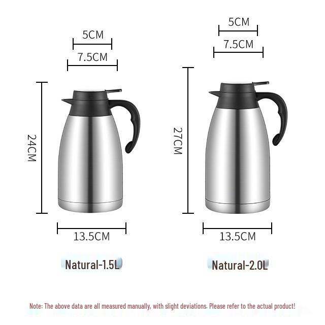 

Elegant Stainless Steel Double-Layer Eagle Spout Thermos Flask - Large Capacity Hot Water Bottle Steel Cover Elegant Pot (201 Natural Color)