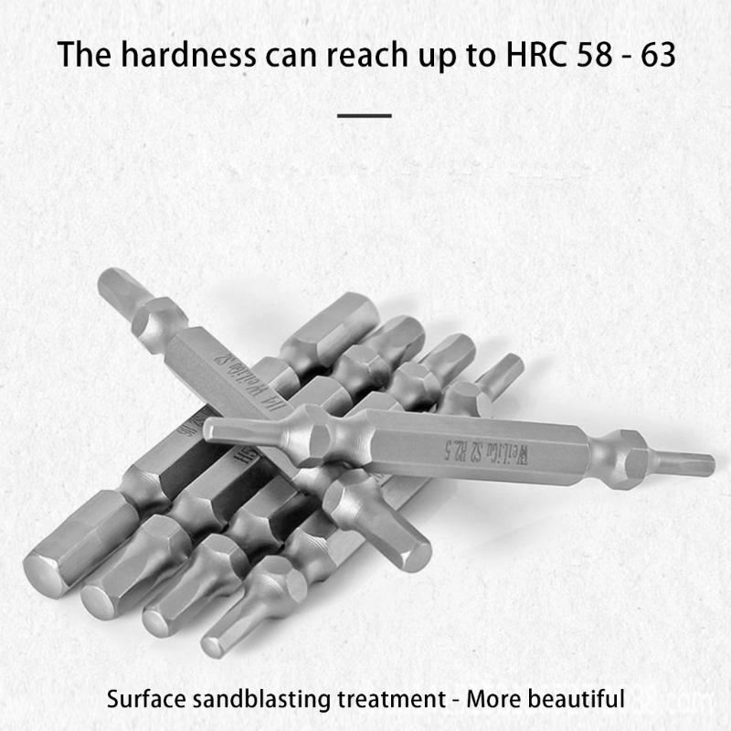 6pcs Double Headed Magnetic Hex Driver Bits Alloy Steel Magnetic Hex Bits For Long Lasting Performances And Efficiency