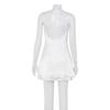 Summer Sexy Satin Mini Dress V Neck Lace Trim Spaghetti Strap Sleeveless Loose Flowy Slip Dress Y2K Spicy Girl Style Casual Party Night Out Dress
