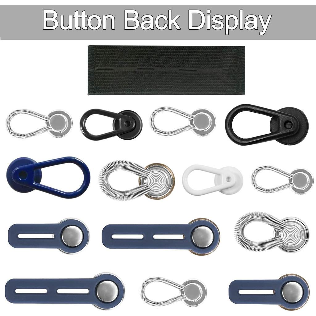 24 Pcs Extender Button Set, Flexible Adjustable Elastic Waist Extender Button, Invisible Collar Neck Extenders, No-Sew Extend Buttons