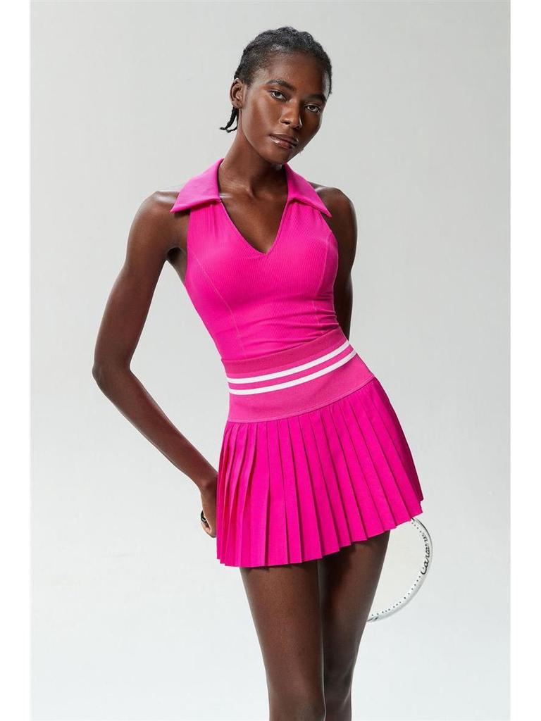 Alo Golf Pleated Skirt & Sleeveless High-End Yoga Tank Top Set - Women's Summer Clothing