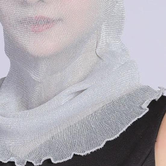 Chiffon Neck Gaiter with Earloops for Women Breathable UV Sun Protection