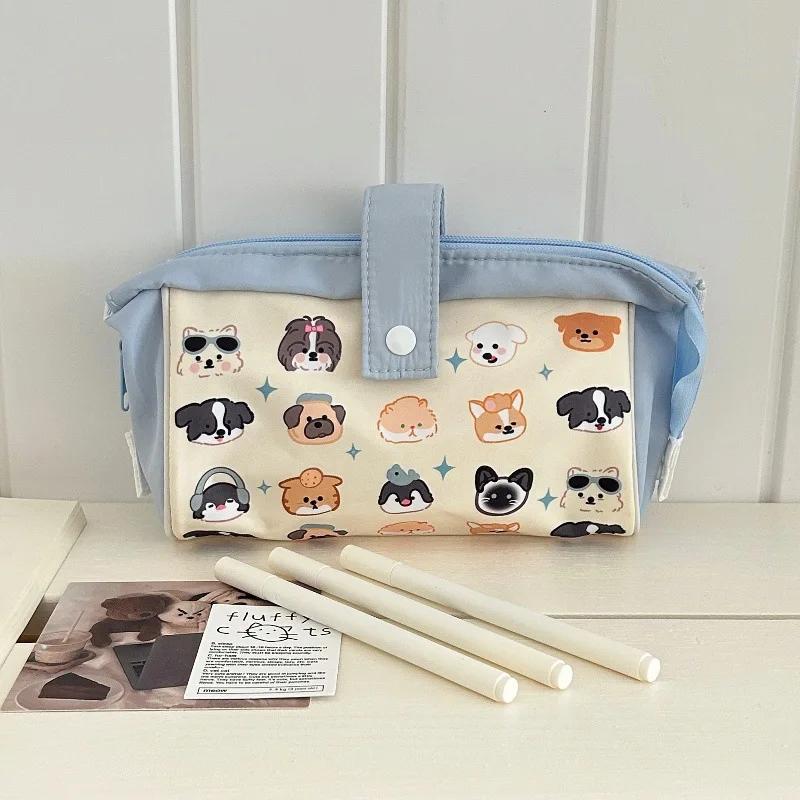 

1 шт. Kawaii Puppy Series пенал для студенток, модная креативная сумка-карандаш для собак с героями мультфильмов, сумка для канцелярских принадлежностей большой емкости