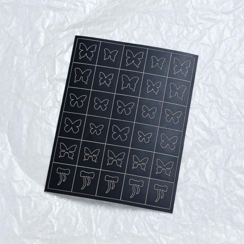Dual-Use Nail Art Stickers: Heart & Starry Sky Ombre Decals for Airbrush and Painting