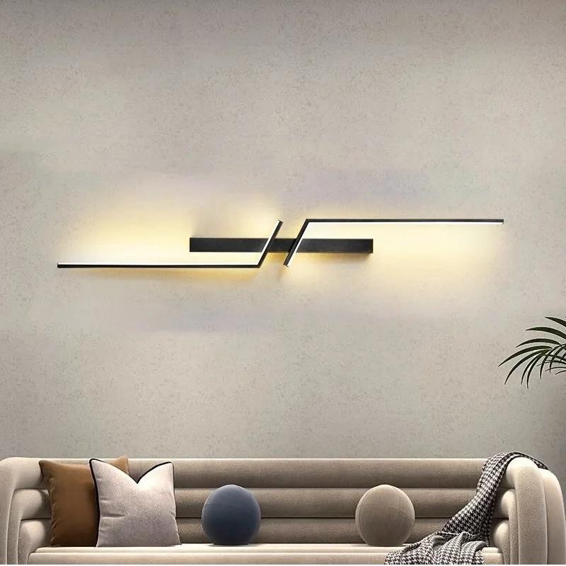 Modern LED Wall Lamp Minimalist Led 13W-18W Light Bedroom Bedside Long Strip Wall Sconces Living Room Home Indoor Lighting