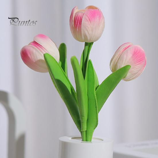 Decorative Night Lamp Large Tulip Light Realistic Floral LED Bedside Battery-Powered Ambiance Eco Friendly for Bedroom Desk Decor Warm Glow