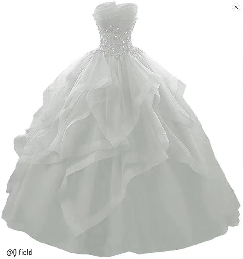 2025 Strapless Korean Style Ball Gown: Slim Fit & Floor-Length Maternity Wedding Dress for Plus Size Women