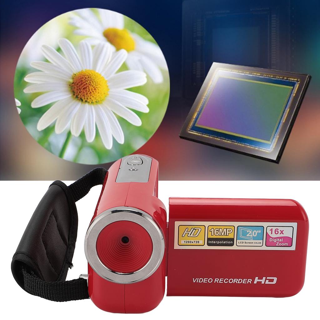Digitaler Videokamera-Recorder, 1080P HD, 16 MP, tragbarer DV-Camcorder, 16-facher Digitalzoom, 2-Zoll-Bildschirm