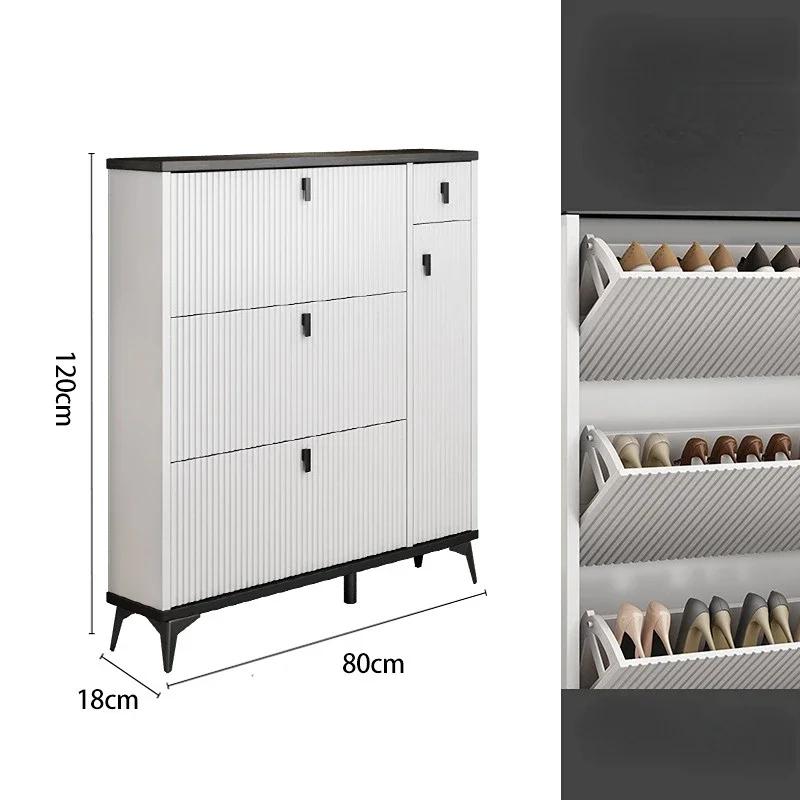 

Slim Tipping Shoe Cabinet – Ultra-thin Large-capacity Entrance Bench, Minimalist Organizer for Home