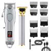 Professional Hair Clipper and Trimmer Set Men Electric Razor Shavers Beard Trimmer Rechargeable Barber Clippers Haircut Kit