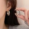 Minimalist Wavy Earrings! Gold and Silver Two-Color Stereo Line Design, Fashionable and Versatile,