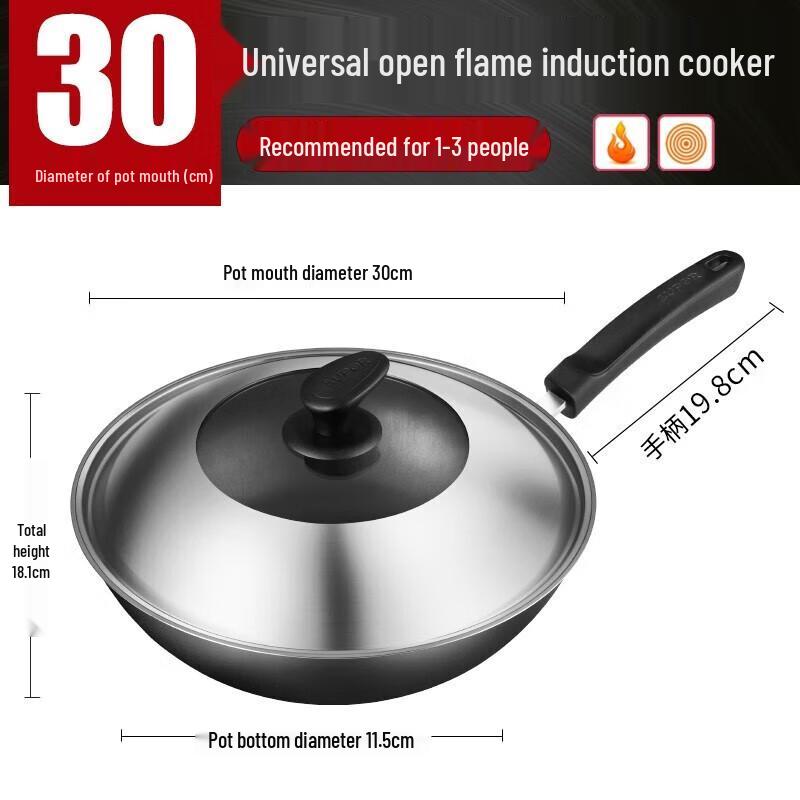 SUPOR Non-Coated Cast Iron Wok