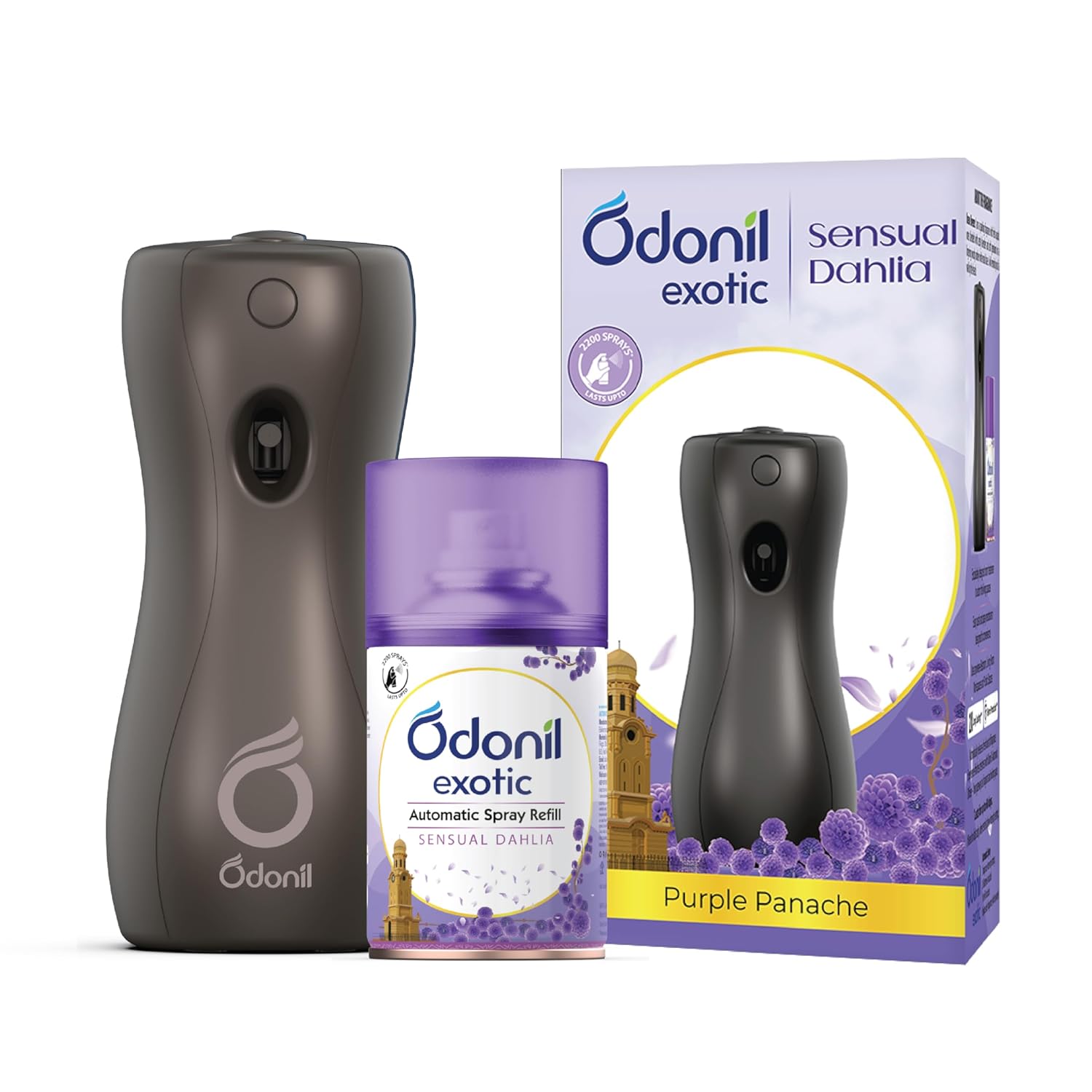 

Dabur Odonil Automatic Air Freshener Spray 225Ml Sensual Dahlia Long Lasting Fragrance For Home, Office, Gym And Living Room