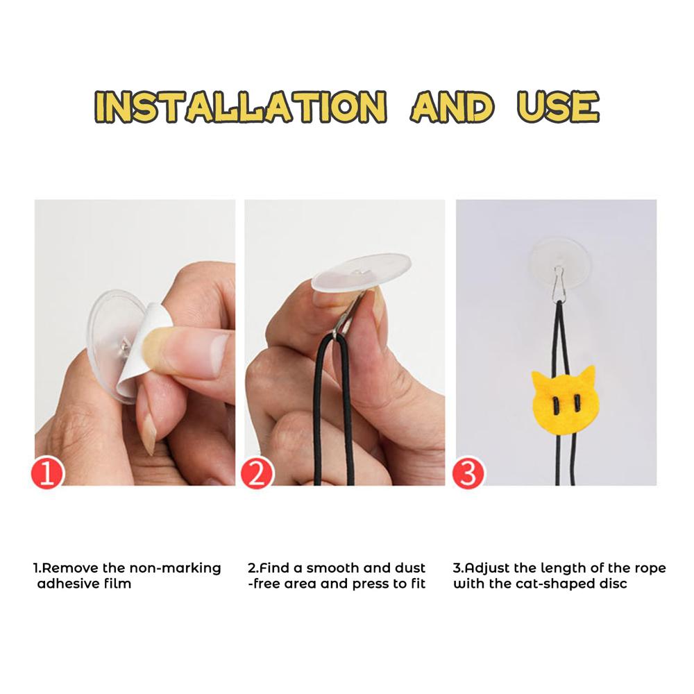 Cat Toys for Indoor Cats Adult Kitten, 2 Pcs Door Hanging Interactive Cat Mice Toys with Squeaky Sound & Feather Tail