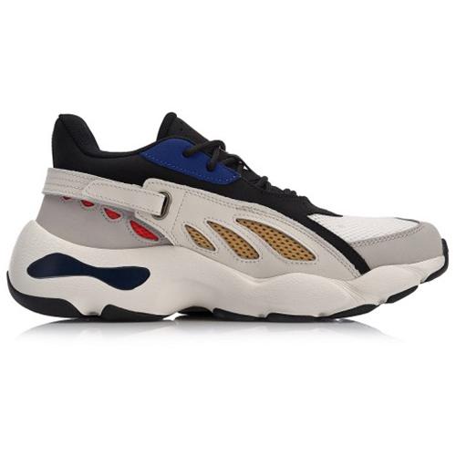 Li Ning Cushioning, Wear Resistant Low Top Chunky Sneakers Men's White Blue AGLN069-13