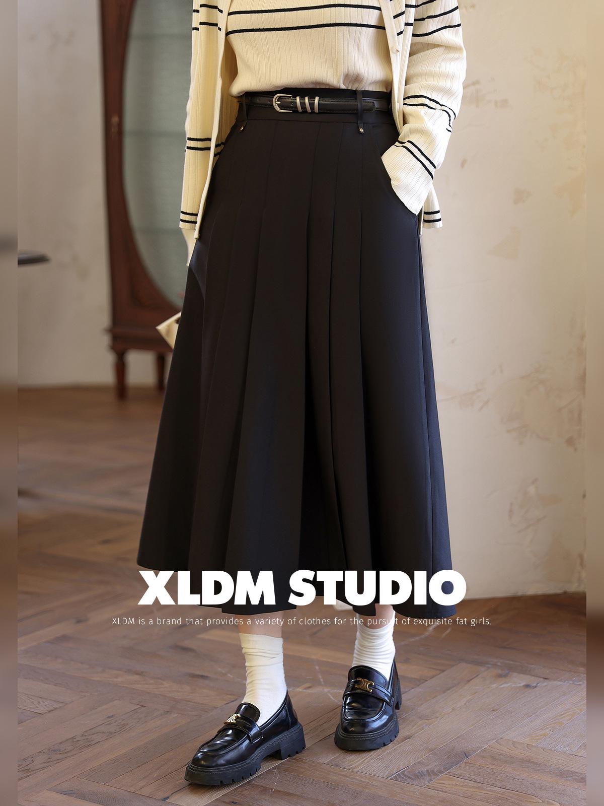 

Xiao Li Plus Size Korean Style Pleated Skirt - Spring Hip-Covering, Slimming, Loose Fit for Women 4XL for 95-105 kg