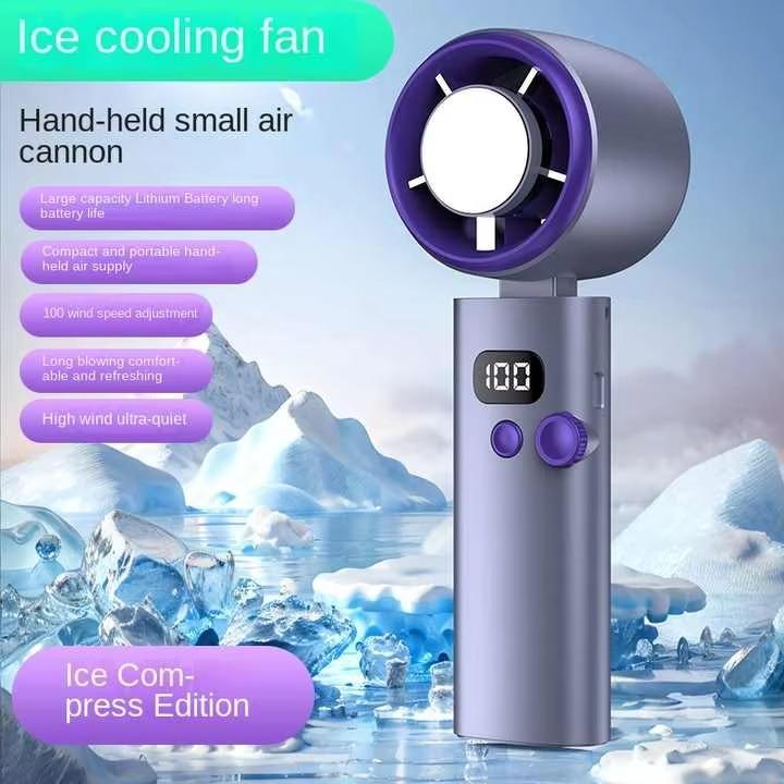 Portable Handheld Bladeless Fan with Digital Display Rechargeable Personal Fan
