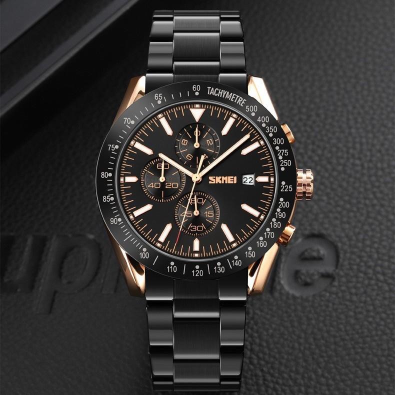 Moment Beauty Fashion Business Multifunctional Mechanical Wind Watch Male Student Waterproof Steel Belt Quartz Watch