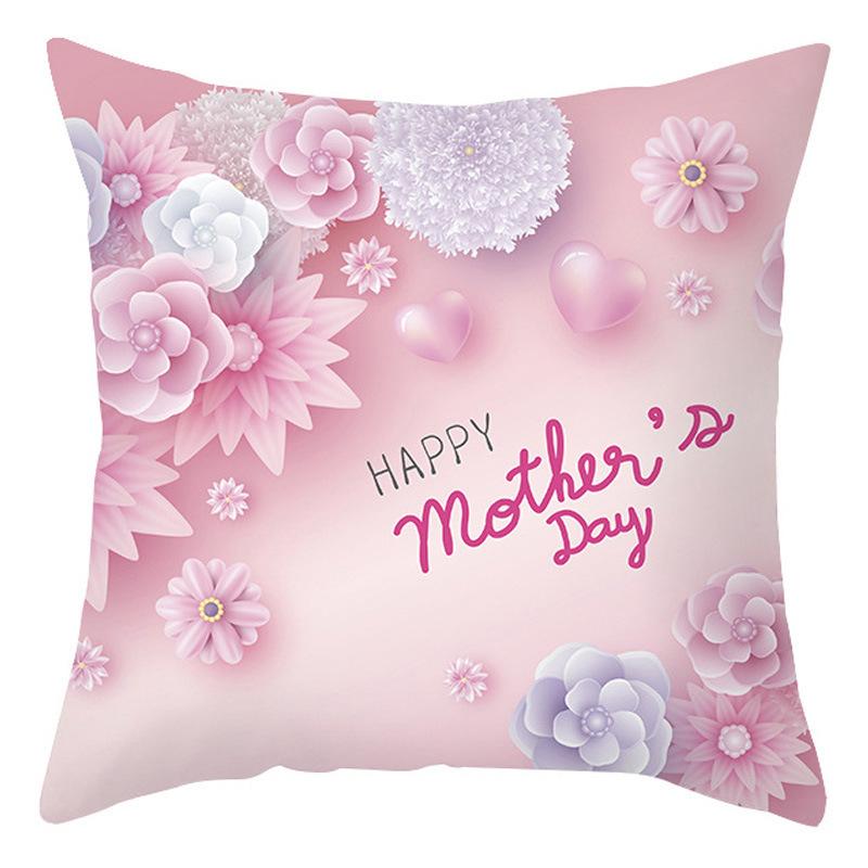 Mother's Day Pillow Cover Home Office Peach Skin Cushion Cover Sofa Car Cushion Cover Backrest