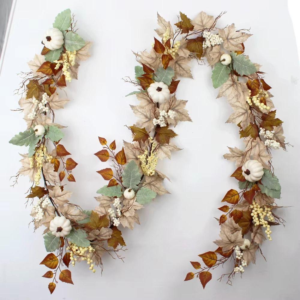 Realistic Artificial Maple Leaf Vine Artificial Flowers Garland Hanging Plants  Garden Decor