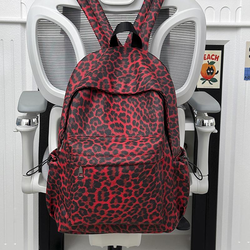 Leopard Print Backpack Women's Travel Casual Backpack Student Schoolbag