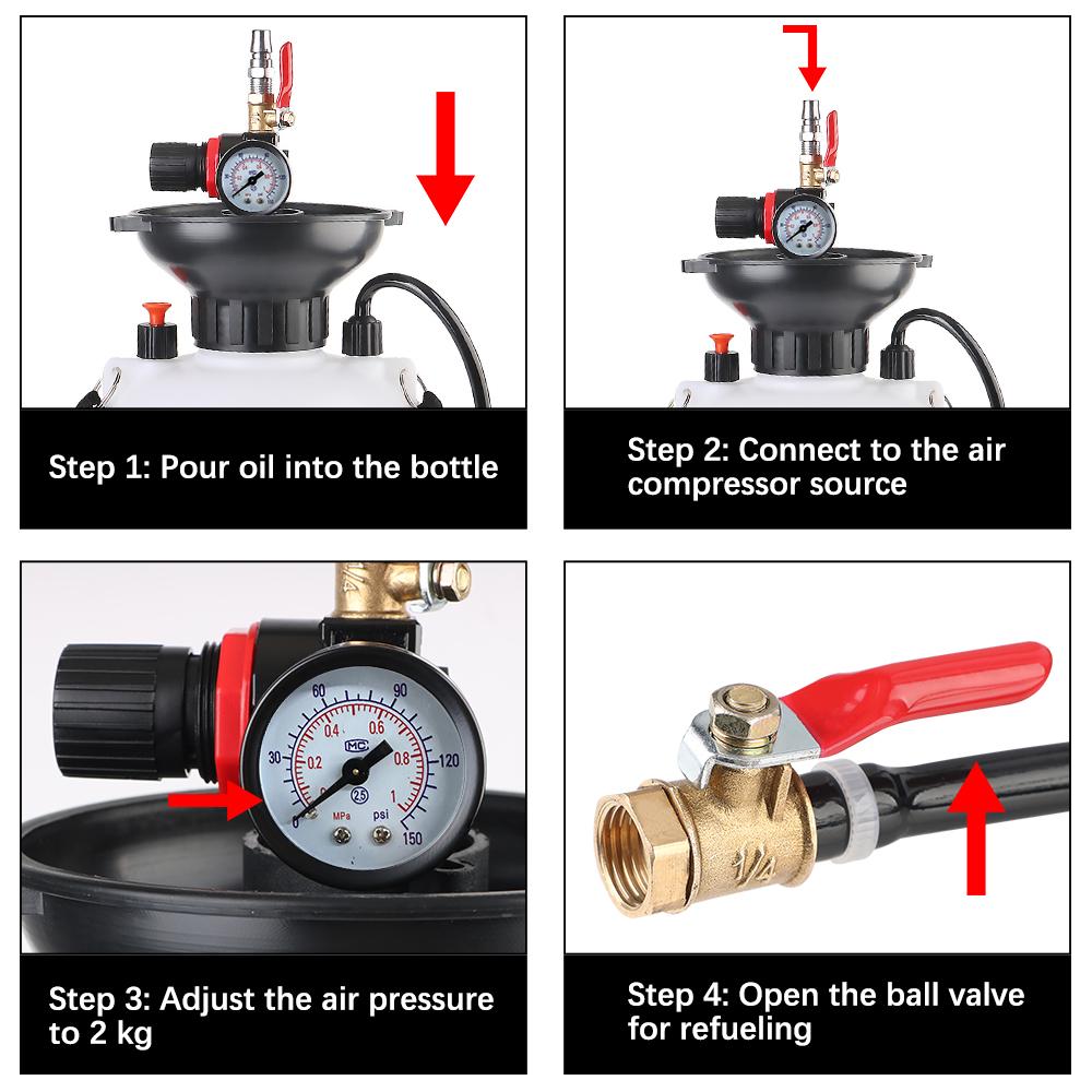 5L Kapacita Olejnička Ruční Nástroj Stroj Ruční Převodovka Plnicí Stroj Auto Převodovka 1000PSI Výstupní Tlak Olejnička Rychlé Doplňování
