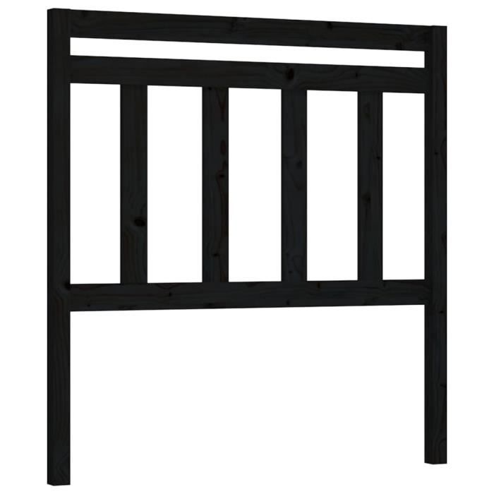 VidaXL Headboard Black 81x4x100 Cm Solid Pine Wood 814073