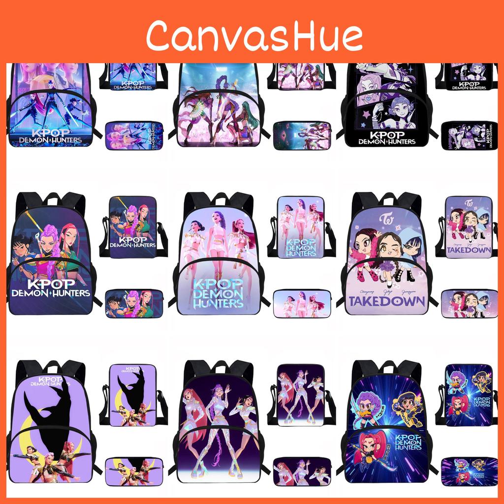 Hunters Kpop Demon Child School Backpack Set Breathable Fabric Primary Students