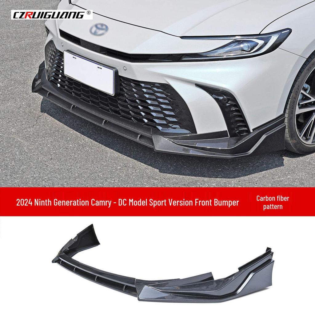 Fits '24-'25 Camry DC Model: Front Bumper Lip Kit, Side Skirts, Rear Spoiler, Top Spoiler, Rear Bumper Protectors.