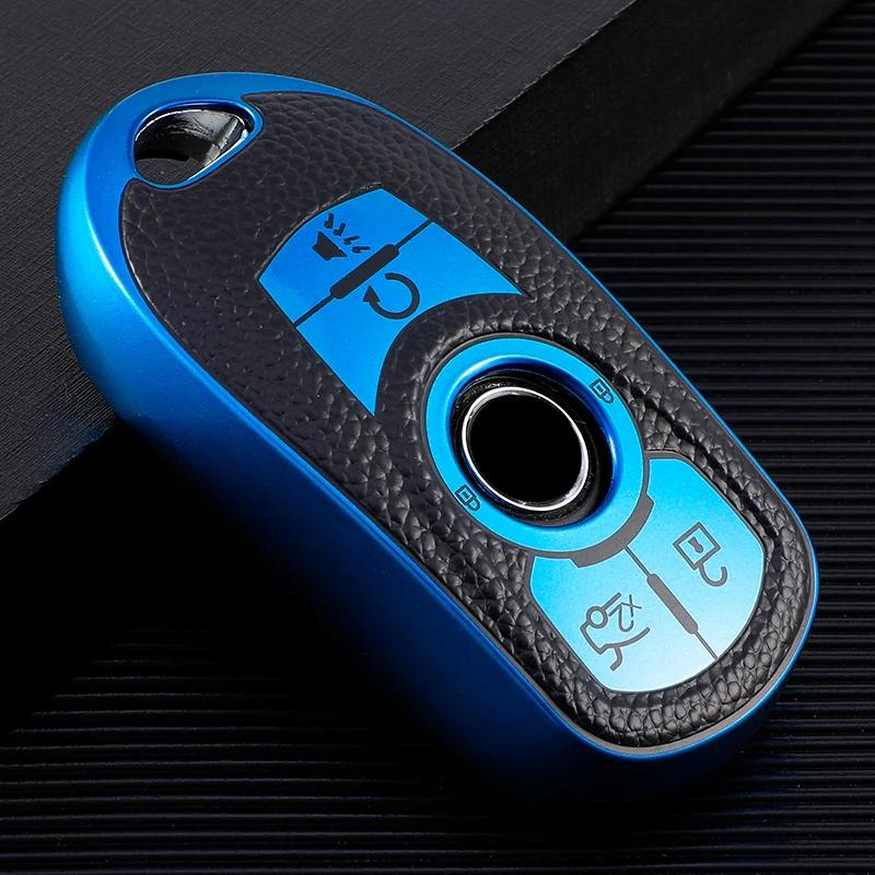 Car Key Cover Bag Case Shell Protector Keychain for Buick Encore Envision Car Excelle Lacrosse Regal Verano GX GL6 Leather TPU